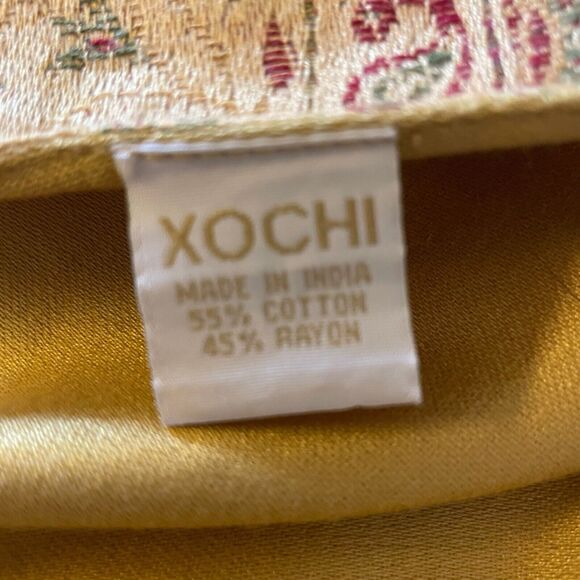 Set Of 6 XOCHI Yellow Gold Fall Autumn  19 X‎ 14 Placemats Paisley Floral - Picture 5 of 6